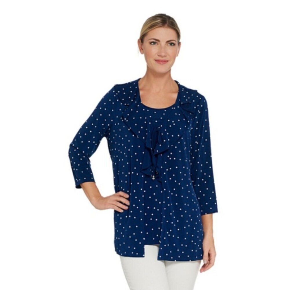 NWOT Susan Graver Printed Knit Cardigan and Tank Set | Size S